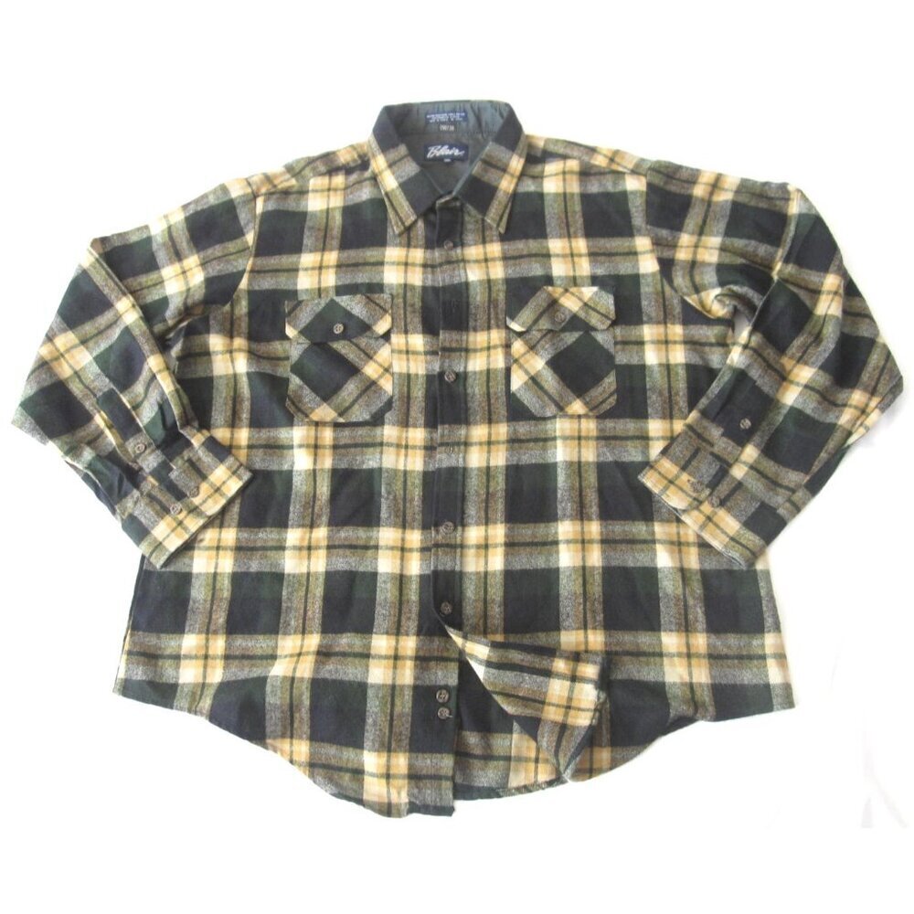 Vtg Blair Shirt Acrylic Madras Button Flannel Pockets Men Sz XXL (MT986)‎ Korea